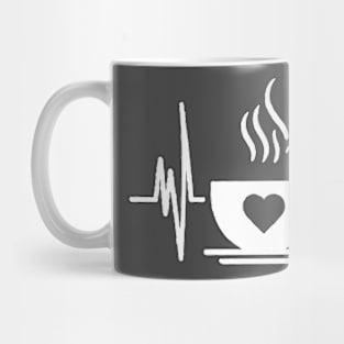 funny heartbeat coffee love coffee heart Mug